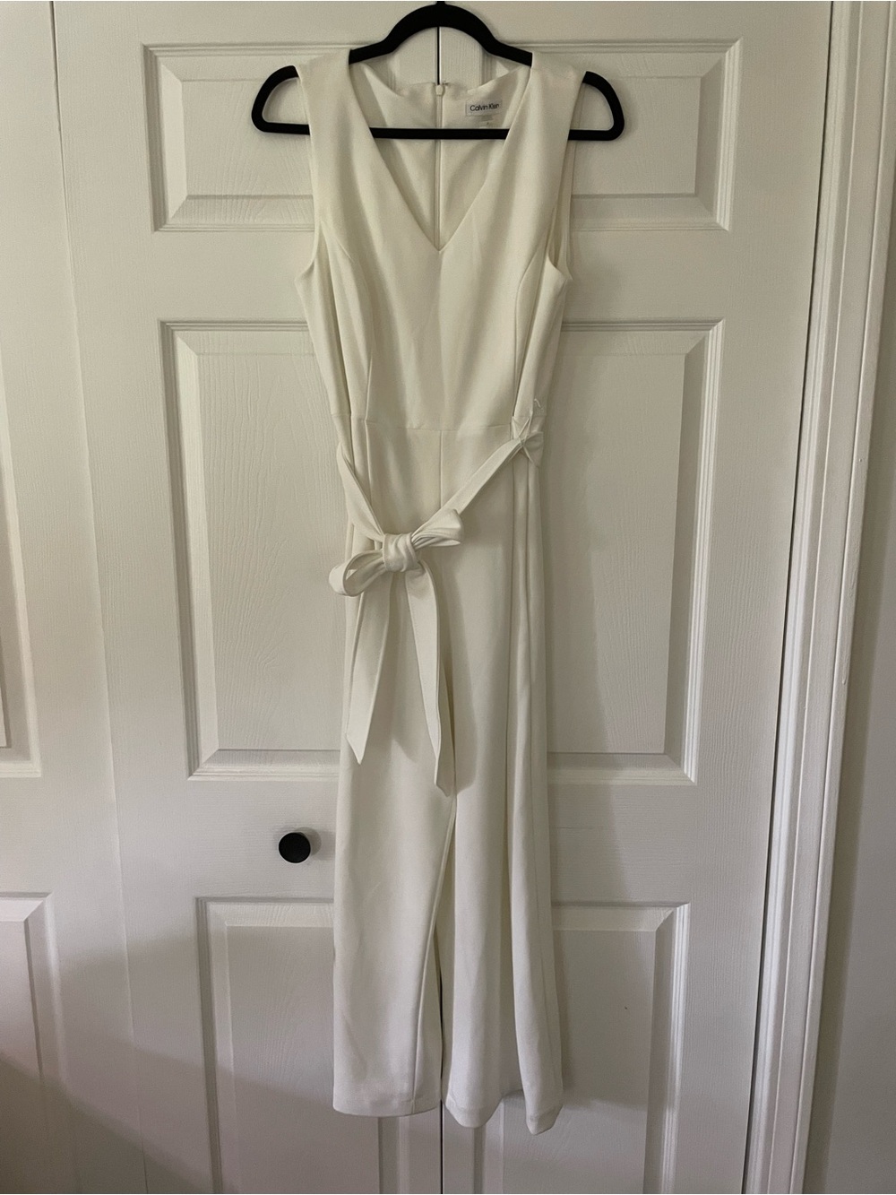 Calvin Klein Off-White V-Neck Sleeveless Romper